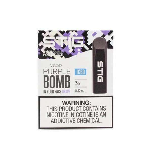 Purple Bomb Ice by VGOD STIG 3 Pack (Disposable Vape Pods)